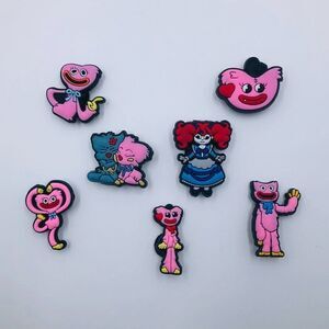 7pc Kissy Missy Shoe Charms Pink Accessories Fits Crocs Wristband